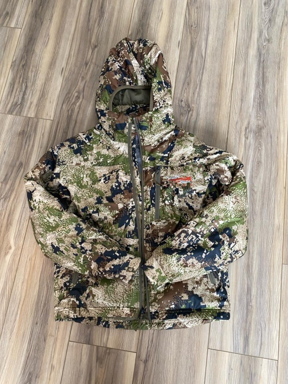 Kids Realtree Digital Camo Hooded Jacket - Green Brown Black